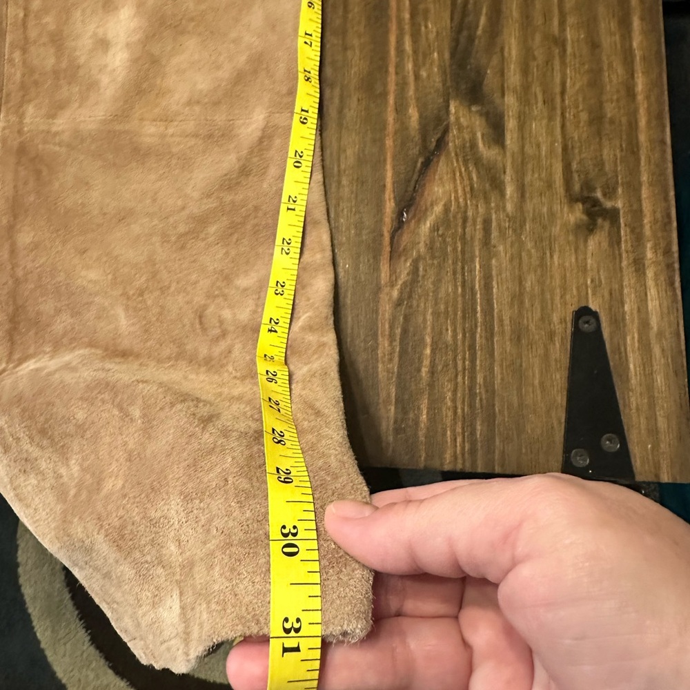 Isaac Mizrahi for Target Tan Suede Genuine Leather Bootcut Pants Size 12 - Picture 12 of 15